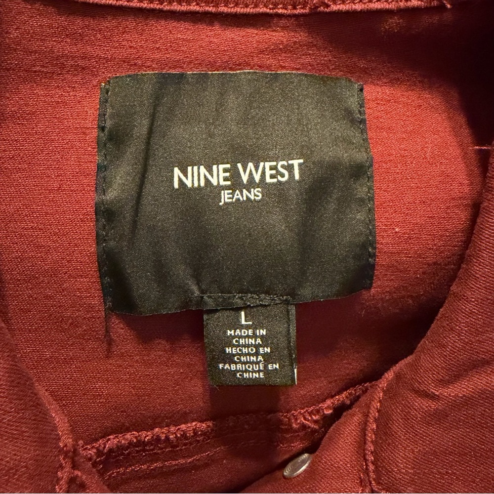 Nine West Sarah Cabernet Denim Jacket - Size Large - Picture 6 of 7